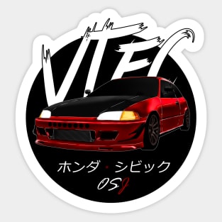 JDM EG Red Black Sun Edition Sticker